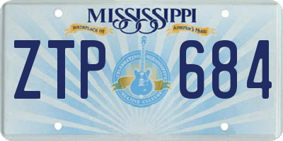 MS license plate ZTP684