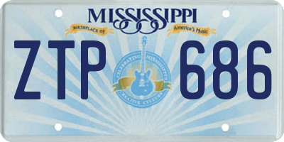 MS license plate ZTP686