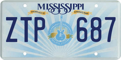 MS license plate ZTP687