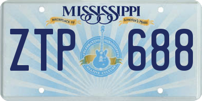 MS license plate ZTP688