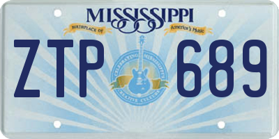 MS license plate ZTP689