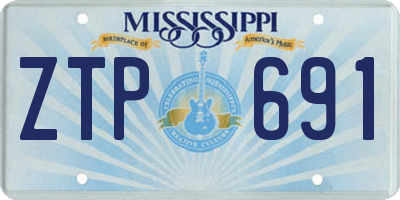 MS license plate ZTP691