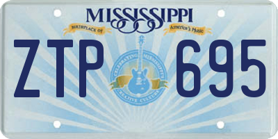 MS license plate ZTP695