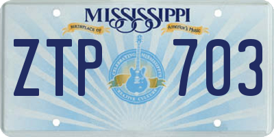 MS license plate ZTP703