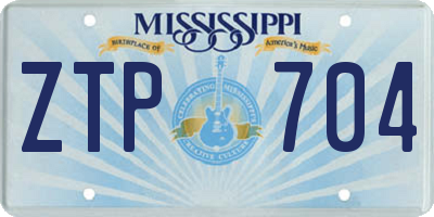 MS license plate ZTP704