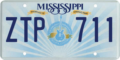 MS license plate ZTP711