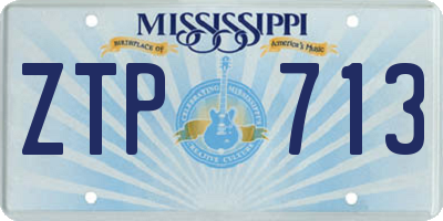 MS license plate ZTP713