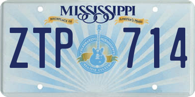MS license plate ZTP714