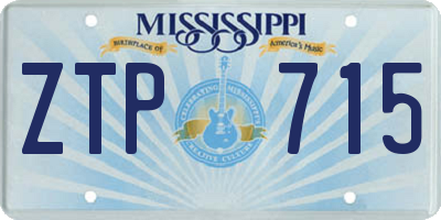 MS license plate ZTP715
