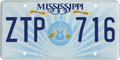MS license plate ZTP716