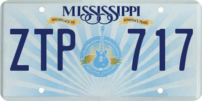 MS license plate ZTP717