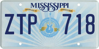 MS license plate ZTP718