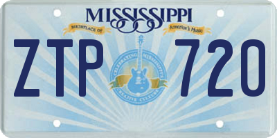 MS license plate ZTP720