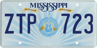 MS license plate ZTP723