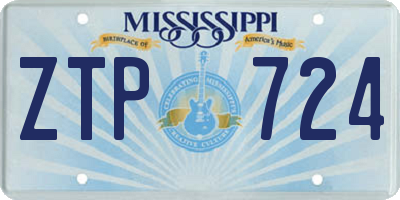 MS license plate ZTP724