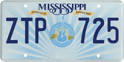 MS license plate ZTP725