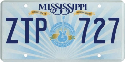 MS license plate ZTP727