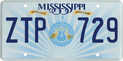 MS license plate ZTP729