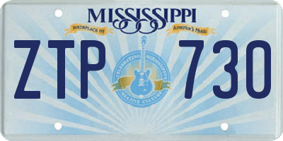 MS license plate ZTP730
