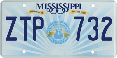 MS license plate ZTP732