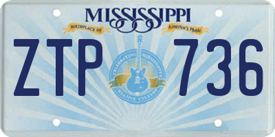 MS license plate ZTP736