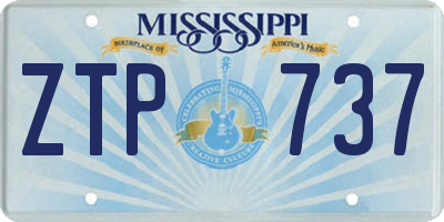 MS license plate ZTP737