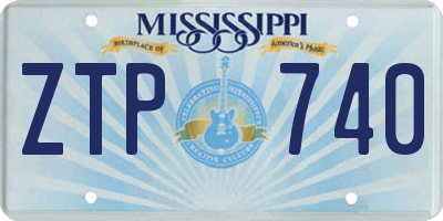MS license plate ZTP740