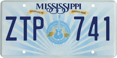 MS license plate ZTP741