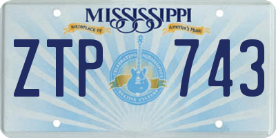 MS license plate ZTP743