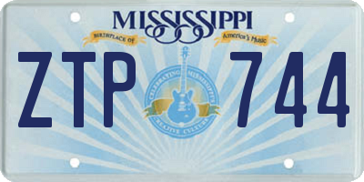 MS license plate ZTP744