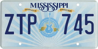 MS license plate ZTP745