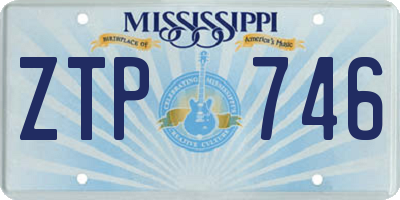 MS license plate ZTP746