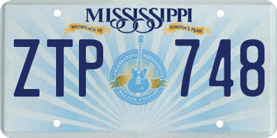 MS license plate ZTP748