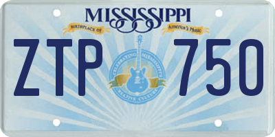 MS license plate ZTP750