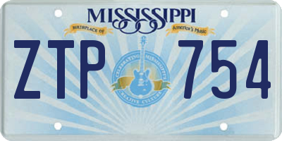 MS license plate ZTP754