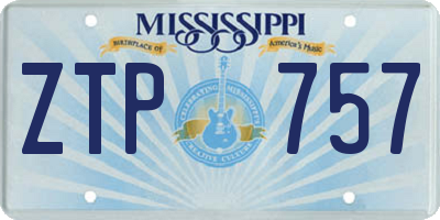 MS license plate ZTP757