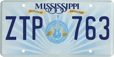 MS license plate ZTP763