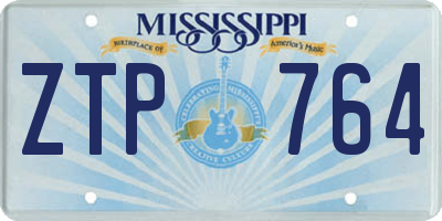 MS license plate ZTP764