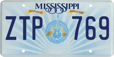 MS license plate ZTP769