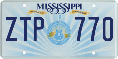 MS license plate ZTP770