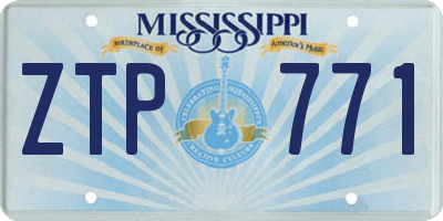 MS license plate ZTP771