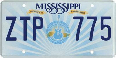 MS license plate ZTP775
