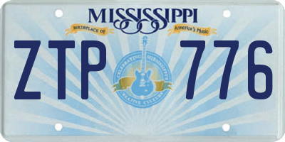 MS license plate ZTP776