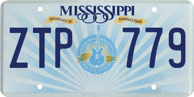 MS license plate ZTP779