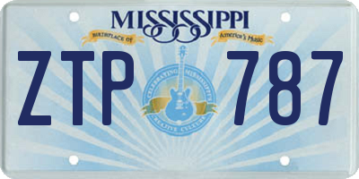 MS license plate ZTP787