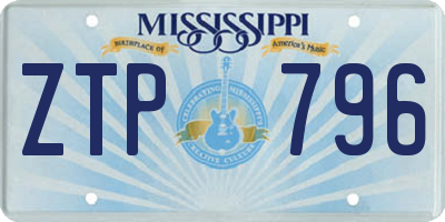MS license plate ZTP796