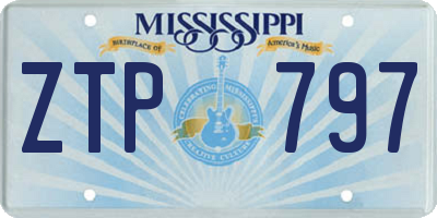 MS license plate ZTP797