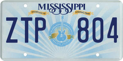 MS license plate ZTP804