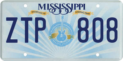 MS license plate ZTP808