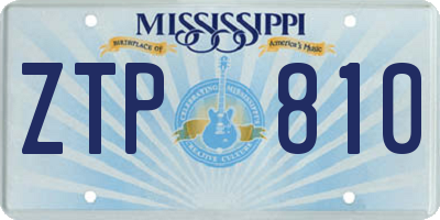MS license plate ZTP810